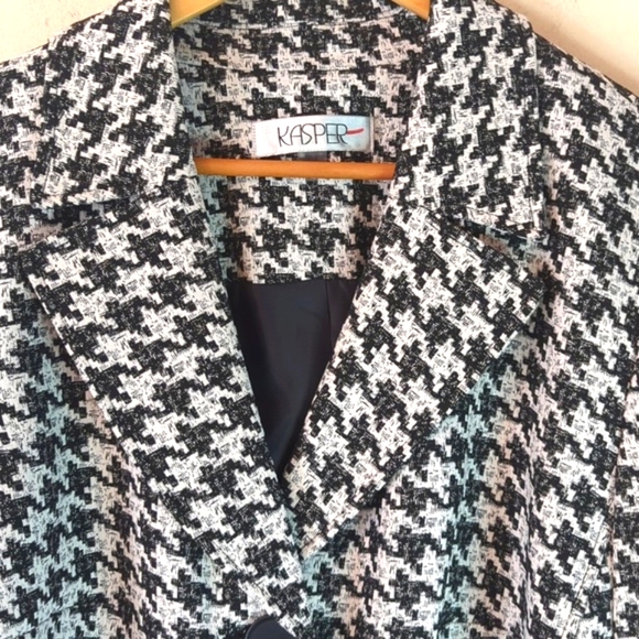 Kasper Plus Size Houndstooth Jacquard Jacket 20 - Picture 4 of 16